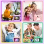 Детска камера с функция за печат Детски фотоапарат с дисплей за моментни снимки Розов, снимка 6