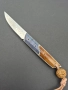 Компактен ловен нож,фултанг дамаска стомана с кожена кания, LN426, снимка 5