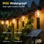 Соларни гирлянди за градина, 10 метра, IP65 LED крушки G40, дистанционно, снимка 2