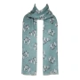 ПРОМОЦИЯ Многофункционален дамски шал в тюркоазен нюанс с принт на пингвини PEONY P-4223 DUCK EGG, снимка 1