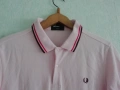 Fred Perry slim fit Polo Twin Tipped Pink оригинална мъжка розова поло тениска размер L памук, снимка 3
