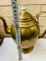 Голям месингов чайник от Англия с порцелан на капака, снимка 5