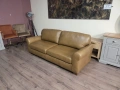 Светло кафяв кожен диван четворка, снимка 7