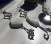 Дизайнерски сребърни обеци с Оникс и Планински кристал , снимка 1 - Обеци - 45760562