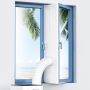 Универсален комплект за прозорци за преносим климатик с двоен цип и мощен залепващ кран, 400 см