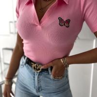 дамски блузи с яка и  бродирано лого , снимка 4 - Блузи с дълъг ръкав и пуловери - 45112494