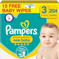 🇬🇧Внос Англия ! Pampers premium Protection  3/204бр Цена 95лв Само за Пловдив лично!, снимка 1 - Пелени, памперси - 45312965