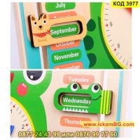 Детски дървен календар с часовник - КОД 3977, снимка 6 - Образователни игри - 45467117