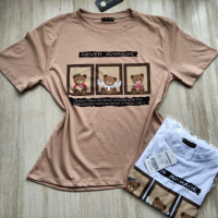 Дамски памучни тениски Teddy Bear 🧸 два цвята - , снимка 2 - Тениски - 44980126