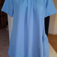 Синя рокля с кристали Fabiano, снимка 1 - Рокли - 45686003