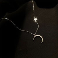 Тотална разпродажба - 50% сребърно колие "Moon And Star", снимка 2 - Колиета, медальони, синджири - 35518616