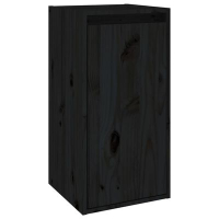 vidaXL Стенен шкаф, черен, 30x30x60 см, бор масив(SKU:813493, снимка 1 - Шкафове - 45031143
