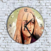 Стенен Часовник - Арт Портрет Усмихната Жена, снимка 1 - Стенни часовници - 45823432