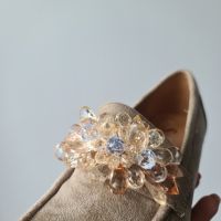 Нови дамски обувки на ток от велур с кристали. Изключително красив и лек модел. , снимка 10 - Дамски обувки на ток - 45261330