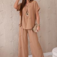 Дамски комплект с колие блуза + панталон, 4цвята , снимка 3 - Комплекти - 45556678