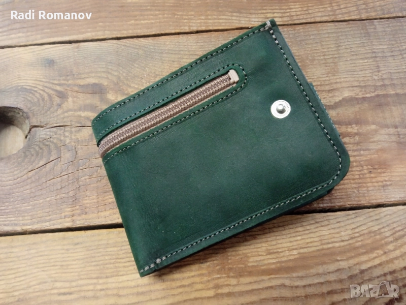 Ръчно изработен мъжки кожен портфейл , снимка 1