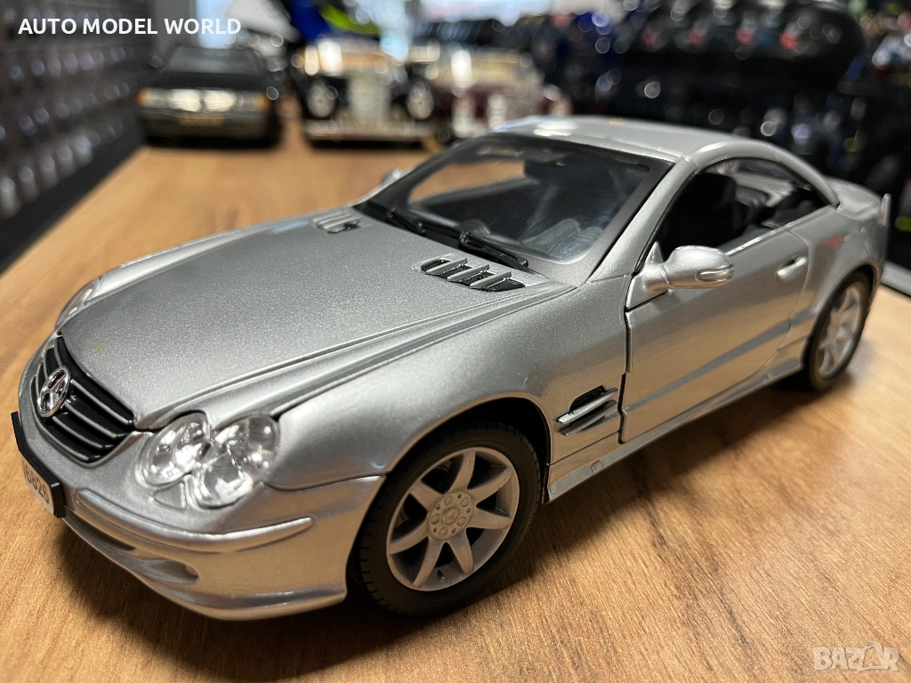 MOTOR MAX колекционерски модел MERCEDES SL500 ROADSTER 1999 г.1:18 55 лв. / 28.12 €, снимка 1