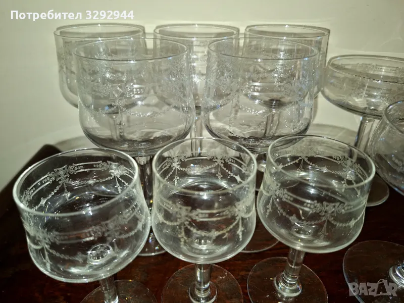 Сервиз чаши френски тънкостенен кристал , снимка 1