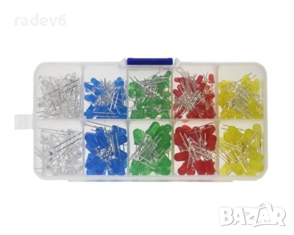 Комплект светодиоди - 300бр., по 5 цвята, 3mm и 5mm, снимка 1