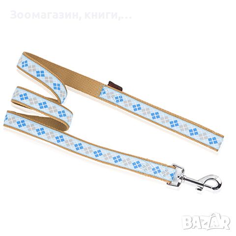 Повод за куче 120 см x 2.5 см Pet Int Leash Romb Blue, снимка 1