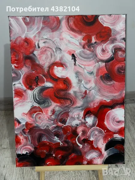 Абстрактна koi fish картина, снимка 1