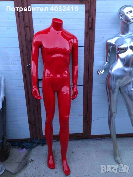 Мъжки лъскав манекен в червено, снимка 1