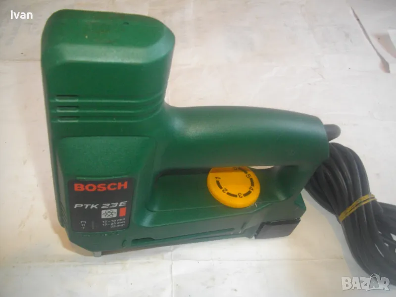 BOSCH PTK 23E Made in Germany ORIGINAL КОМБИНИРАН ЕЛЕКТРИЧЕСКИ ТАКЕР СКОБИ 12-23мм ПИРОНИ 23мм, снимка 1