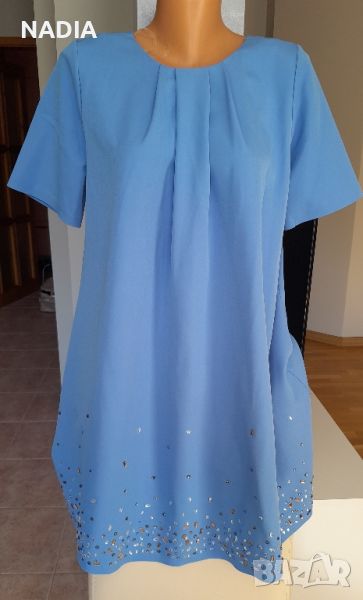 Синя рокля с кристали Fabiano, снимка 1