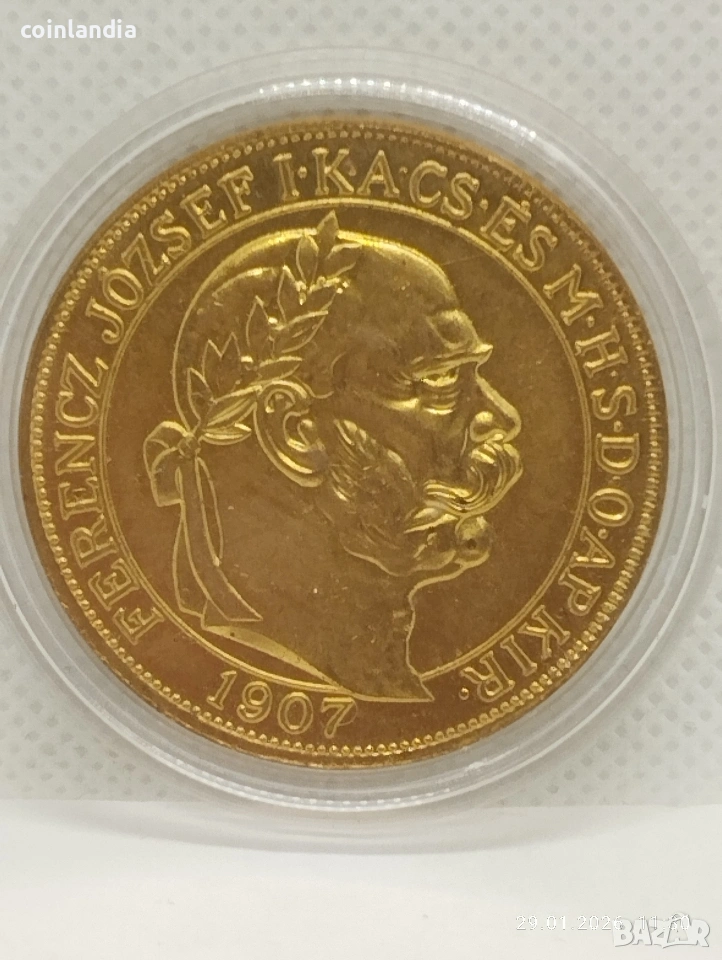 позлатена монета Франц Йосиф , снимка 1