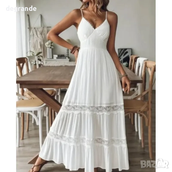 Бяла дамска лятна рокля, снимка 1