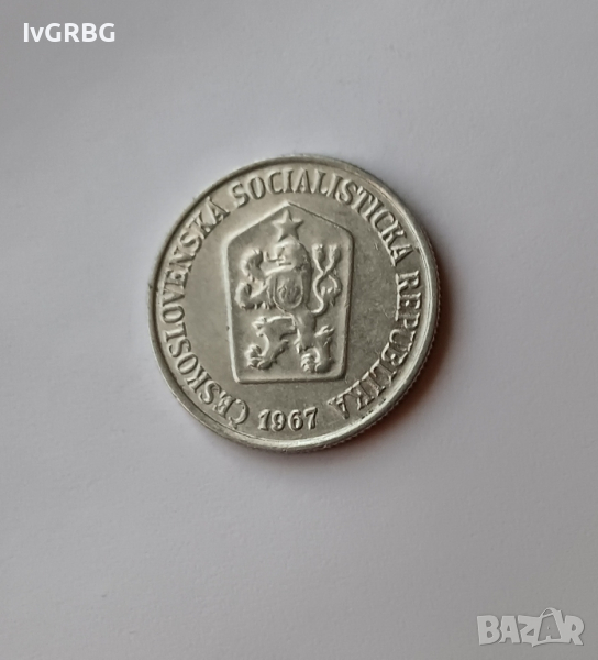 10 хелера 1967 Чехословакия , 10 хелера Чехословакия 1967  Монета от Чехословакия, снимка 1