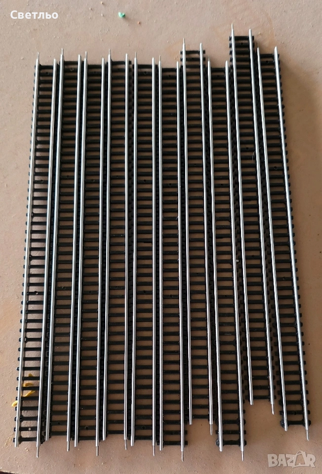 Прави релси 220мм мащаб N 1:160 за влакчета П профил , снимка 1