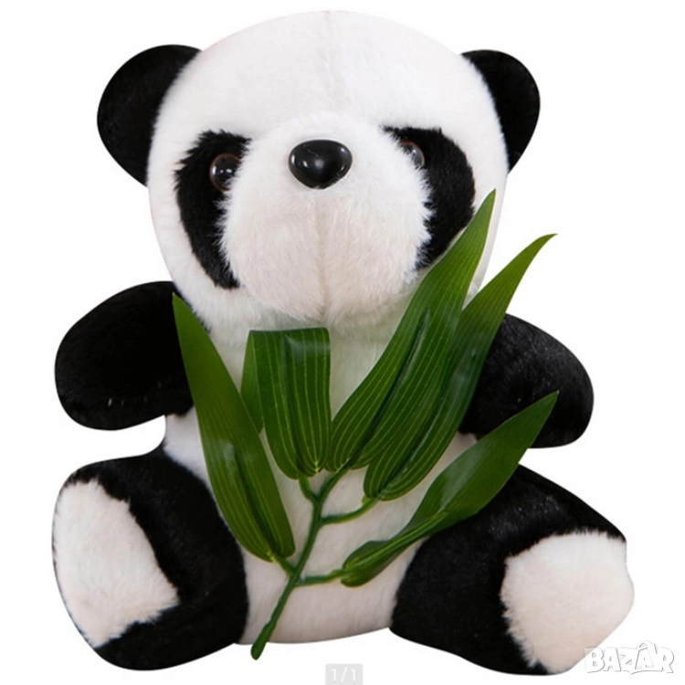 Плюшена панда с бамбук – 20 см, снимка 1