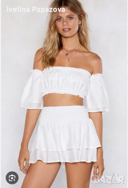 Сладък летен сет кроп топ и пола, снимка 1