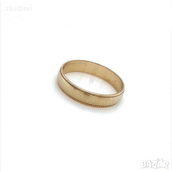 Златен пръстен брачна халка 1,79гр. размер:54 9кр. проба:375 модел:23563-1, снимка 1