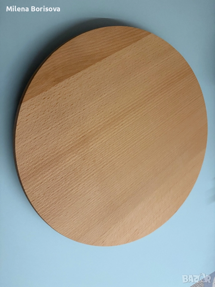 Въртящо дървено плато 30 см, снимка 1