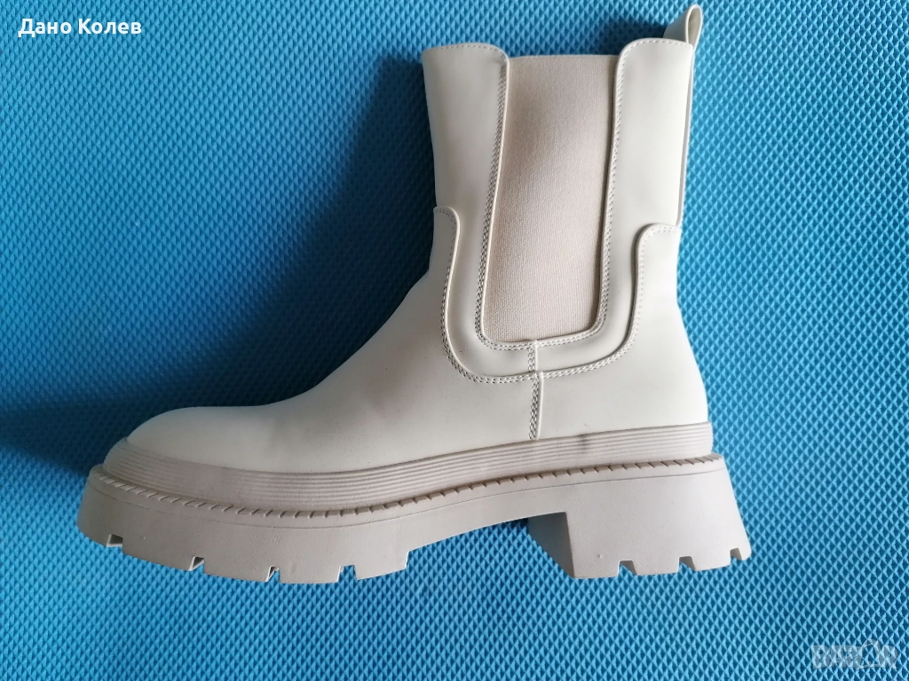 [House Brand] Дамски бели зимни боти с цип [Размер: 38 (24,5см)], снимка 1