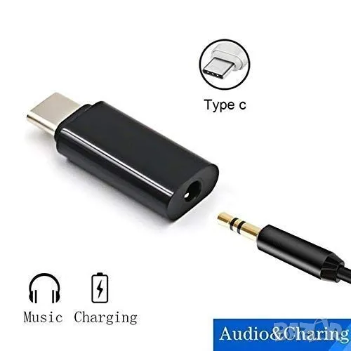 Адаптер за слушалки USB Type C към 3.5 мм AUX, снимка 1