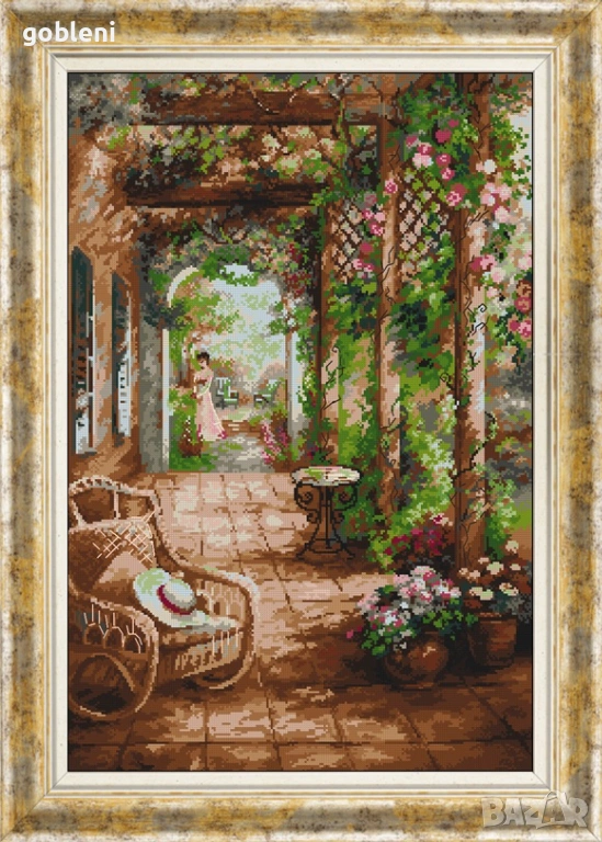 гоблен "ЦВЕТНА ТИШИНА" Д 46- размери 26*37 см; 27 цв.; 1:1, снимка 1