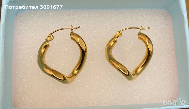 Златисти обеци с 18к златно покритие, снимка 1
