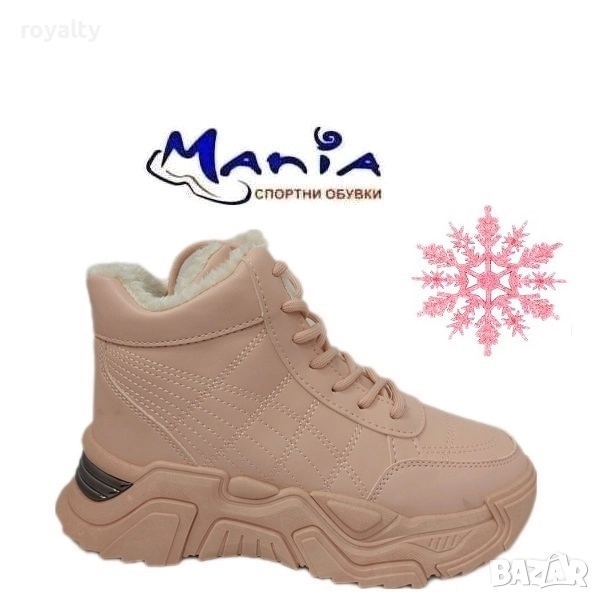 Дамски топли боти с връзки, снимка 1