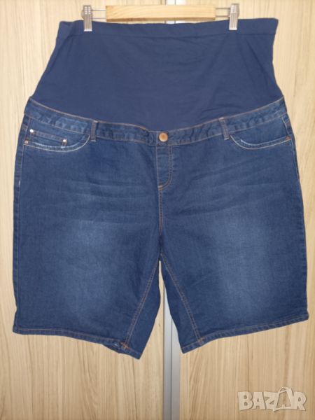 Макси дънкови еластични панталони за бременни , снимка 1