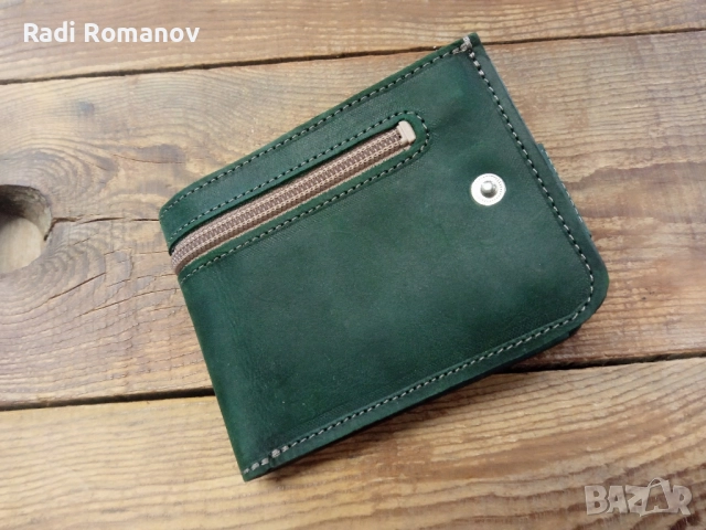 Ръчно изработен мъжки кожен портфейл 