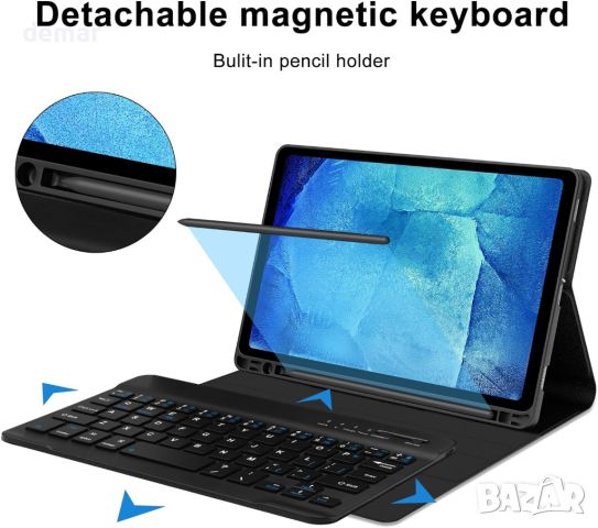 Калъф с клавиатура SENGBIRCH за Samsung Galaxy Tab A9 8.7'', черен, снимка 6 - Таблети - 45302300