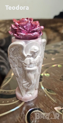 керамични ангелчета с розичка, снимка 2 - Декорация за дома - 53846944