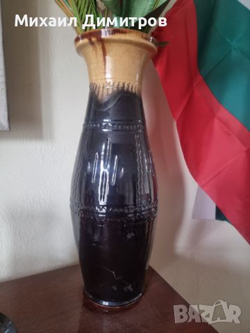 Стара керамична ваза , снимка 1 - Вази - 45652694
