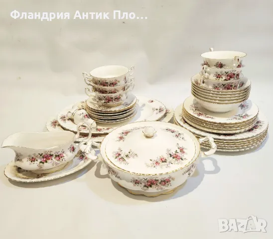 Старинен порцеланов сервиз Royal Albert - Lavender Rose за хранене, снимка 2 - Сервизи - 49101280