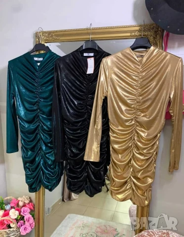 🎊Лъскава парти рокля с метален ефект 