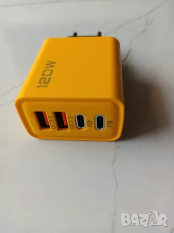 USB зарядно 120W, четири порта зарядно за мобилен телефон, четворно, Зарядно, снимка 1 - Оригинални зарядни - 46979466