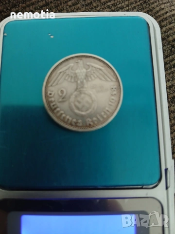 Рядка сребърна немска монета 1938г, снимка 7 - Нумизматика и бонистика - 53581906